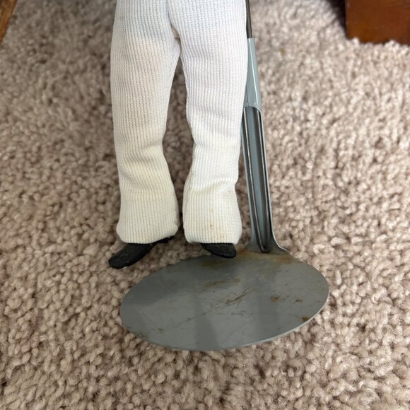 Vintage Folk Art Hobo Figurine Hard Face, Lower Legs, Shoes‎ & Hands 9” on Stand - Picture 4 of 11